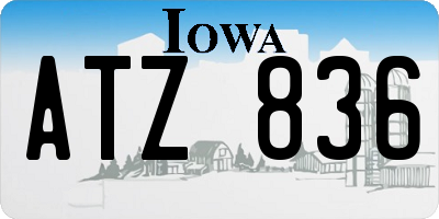 IA license plate ATZ836
