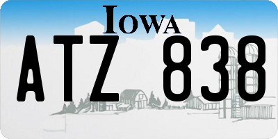 IA license plate ATZ838