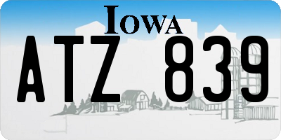 IA license plate ATZ839