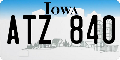 IA license plate ATZ840