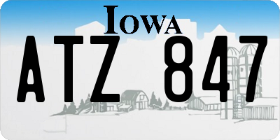 IA license plate ATZ847
