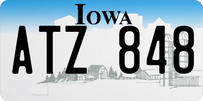 IA license plate ATZ848
