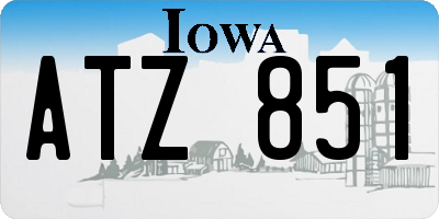 IA license plate ATZ851