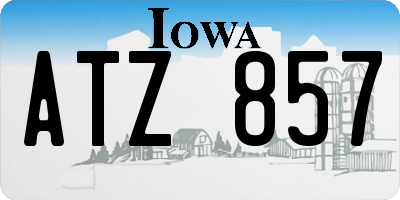 IA license plate ATZ857