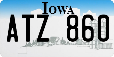 IA license plate ATZ860