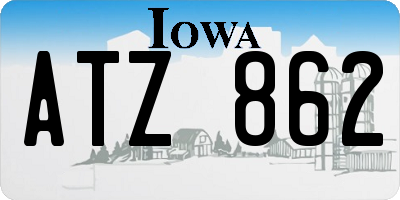 IA license plate ATZ862