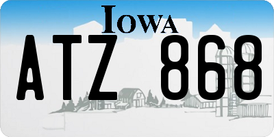 IA license plate ATZ868