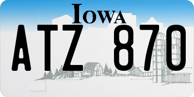 IA license plate ATZ870