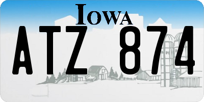 IA license plate ATZ874