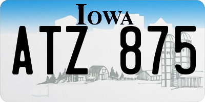 IA license plate ATZ875