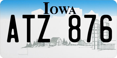 IA license plate ATZ876