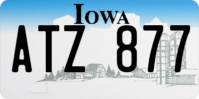 IA license plate ATZ877