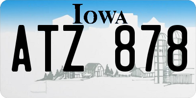 IA license plate ATZ878