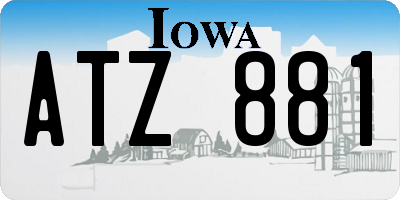 IA license plate ATZ881