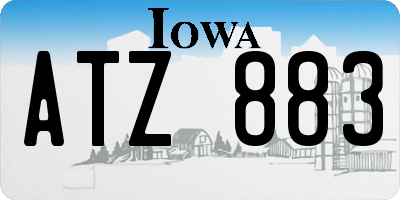 IA license plate ATZ883