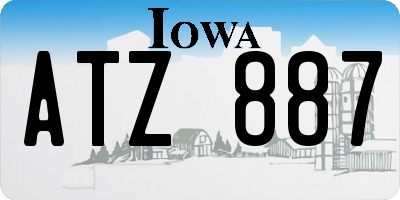 IA license plate ATZ887