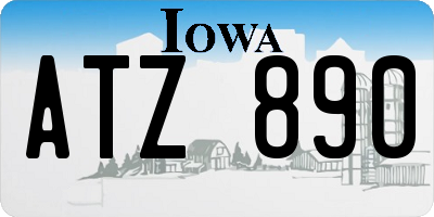 IA license plate ATZ890