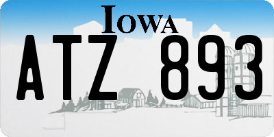 IA license plate ATZ893