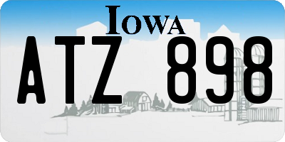 IA license plate ATZ898