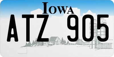 IA license plate ATZ905