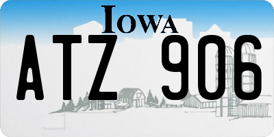 IA license plate ATZ906