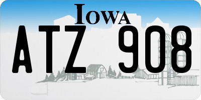 IA license plate ATZ908
