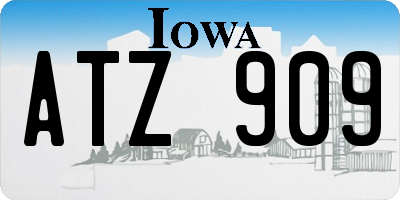 IA license plate ATZ909