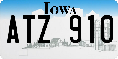 IA license plate ATZ910