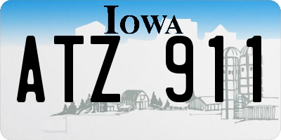 IA license plate ATZ911