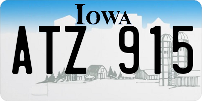 IA license plate ATZ915