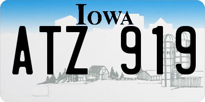 IA license plate ATZ919