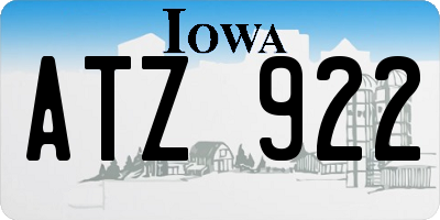 IA license plate ATZ922