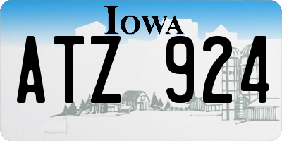 IA license plate ATZ924