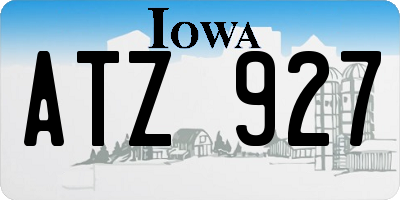 IA license plate ATZ927