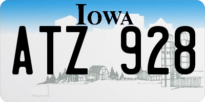 IA license plate ATZ928