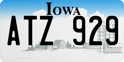IA license plate ATZ929