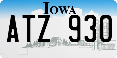 IA license plate ATZ930