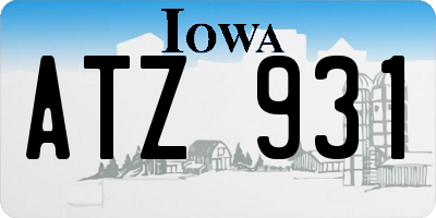 IA license plate ATZ931