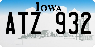 IA license plate ATZ932