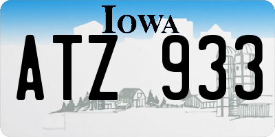 IA license plate ATZ933