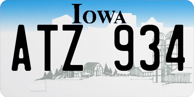 IA license plate ATZ934