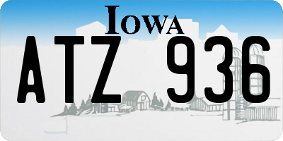 IA license plate ATZ936