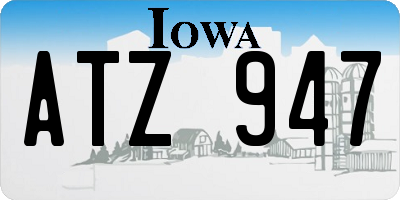 IA license plate ATZ947