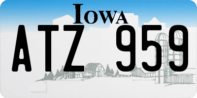 IA license plate ATZ959