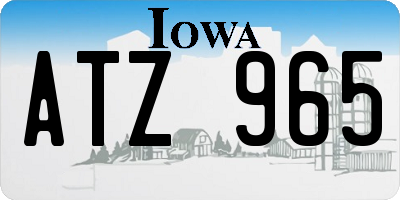 IA license plate ATZ965