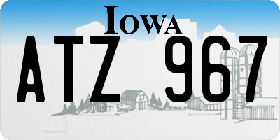 IA license plate ATZ967