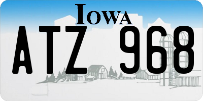 IA license plate ATZ968