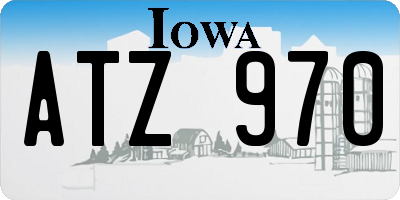 IA license plate ATZ970