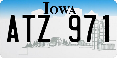 IA license plate ATZ971