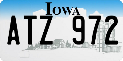 IA license plate ATZ972
